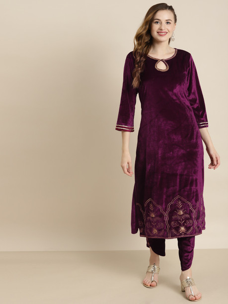 velvet dress kurti
