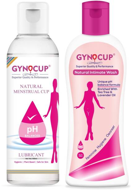 Gynocup Menstrual Cup Insertion Lubricant With Female Intimate Wash Combo