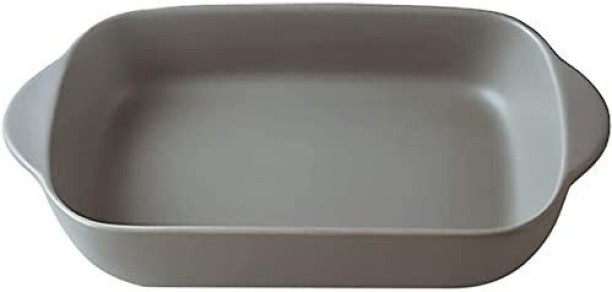 Yellow Small Ceramics Rectangular Baking Dishes with Handle for Oven Ceramic Baking Pan Lasagna Casserole Pan Individual Bakeware 9x5 inch 