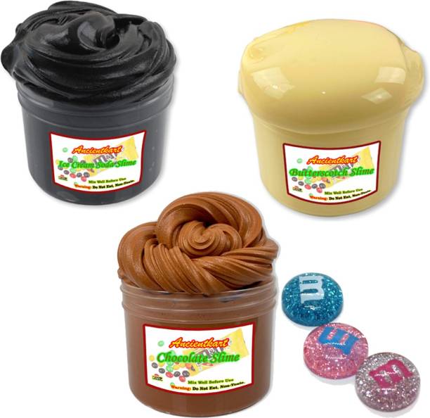 AncientKart Chocolate Butterscotch & Ice Cream Soda Scemted Slime with charms Multicolor Putty Toy