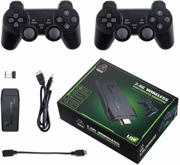 Buy more 4k HDMI GAME STICK GAME CONSOLE 2 WIRELESS CONTROLLER 64 GB with 10000 Classic Games
