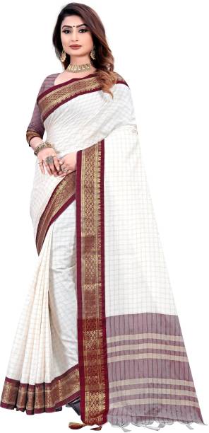 Hensi sarees shop Self Design, Temple Border, Striped, Woven, Checkered Paithani Pure Silk, Cotton Silk Saree