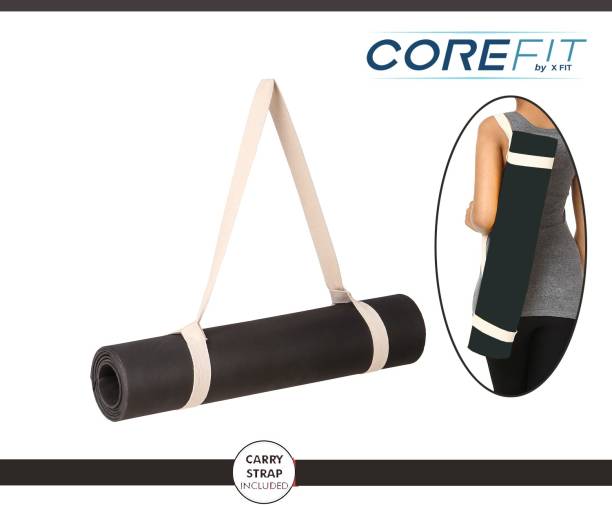 CORE FIT Super Grippy With Belt-24X72-BK Black 6.5 mm Yoga Mat