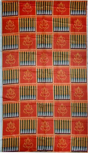 Puja N Pujari Ganesh Design Backdrop Cloth for Pooja Decoration Altar Cloth