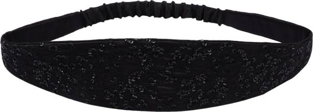 MASQ Hair Accessories, Crystal Embroidered, Handmade, Hair Band / Headband for Women, Girls with Elastic (Pack of 1) Hair Band