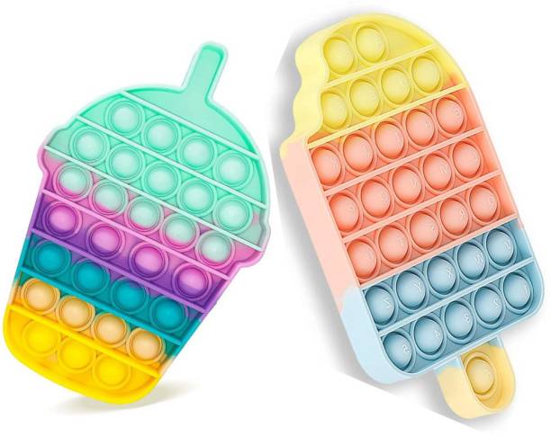 INDOVSION Pop It Fidget Toys,Push Pop Bubble Fidget Sensory Toy,Autism Special Needs Silicone Stress Relief Toy ,(candy-cup)