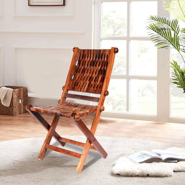 manzees Sheesham Wood Easy-to-Carry Folding Gitti Chair with Comfortable Back Support Mechanism-Foldable Wooden Chair Solid Wood Outdoor Chair