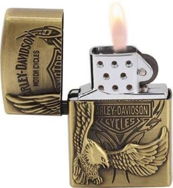 Alkey Zippo Lighter with Vintage Flip Top | Cigarette Stylish Pocket Lighter | Stainless Steel Lighter PIA INTERNATIONAL FIRST QUALITY HD BRASS Pocket Lighter