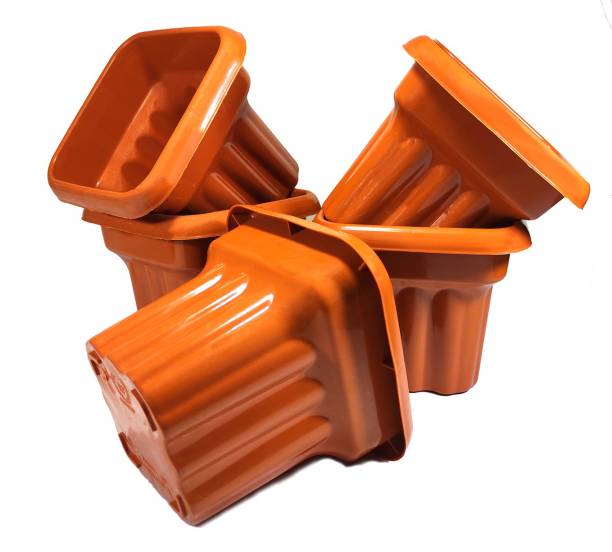 homegoods Mini beautiful square brown pot Plastic Flower Basket