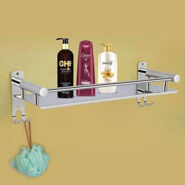 Well Set bathroom shelf single layer bottle holder shampoo stand multi purposes Stainless Steel Wall Shelf
