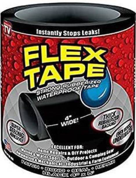 My Machine Silicone Tape Stallion Machine Strong Rubberized Waterproof Tape Super Strong Adhesive Sealant Flex Seal Tape Instantly Stops Leaks 150 cm Single Sided Tape , Kitchen Sink, Toilet Tub, Water Tank, Pipe Instantly - Tape (Black Pack of 1)