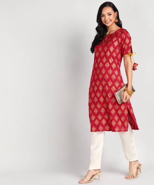 Printed Women Straight Kurta Price in India