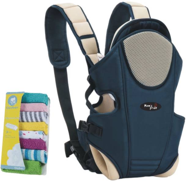 MOM'S PRIDE Adjustable Baby Carrier Bag (Navy-Cream, Front carry facing out) (RFR - Gerber Combo pack) Baby Carrier