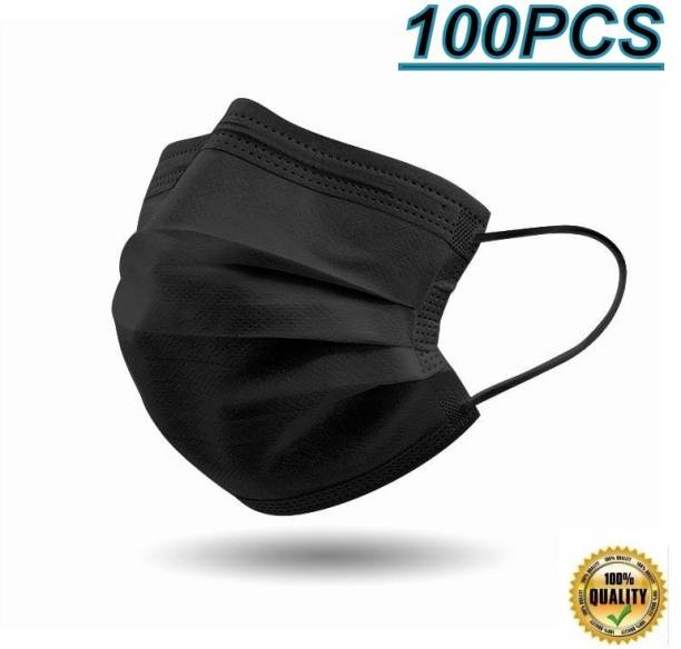 NCX 3 Ply Protective Surgical Face Mask, ISI, BIS, CE & ISO Certified, Melt Blown - SMMS Layer Fabric Disposable Masks with Adjustable Nose Pin (Black, Without Valve, Pack of 100) for Unisex 100 Pcs With Nose Pin Black Units With Nose Pin Disposable Iso Mark 3 Ply Pharmaceutical Breathable Surgical Pollution Face Mask Respirator with 3 Layer For Men, Women, Kids 3 Ply Surgical Mask (50 Piece) ( Black ) Surgical Mask With Melt Blown Fabric Layer (Black, Free Size, Pack of 100, 3 Ply) Non-Washable Surgical Mask With Melt Blown Fabric Layer