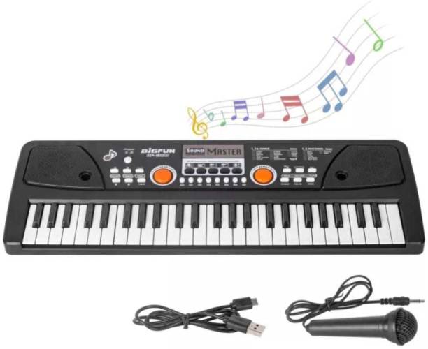 HK ENTERPRISES OFFICIAL 49 Key Piano Keyboard Toy for Kids dc Power Option+Recording Microphone Multi Colour Keys with USB Charging Big Fun Electronics Keyboard Kids 530A1 Medium Size Easy to Use Dc Power (49 Key) 49 Keys Piano Analog Portable Keyboard
