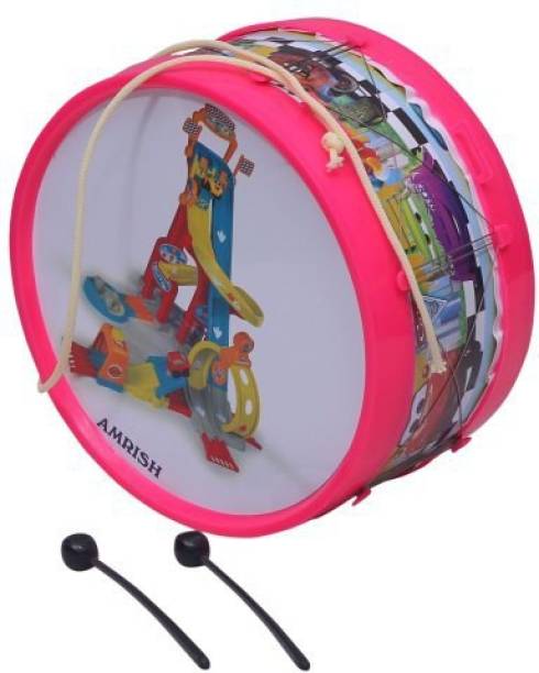 MADDYGROUP MUSICAL DRUM TOY FOR KIDS|MUSICAL DHOL WITH 2 STICKS AND HANGING THEARD (MULTICOLOR)