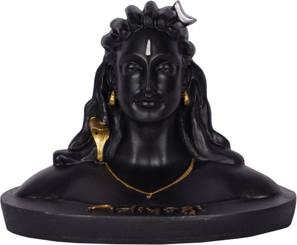 Quickpick Adiyogi Shiva Statue, Lord Shankar Mahadev Decorative Showpiece Idol, Shiv Ji Murti for Pooja/Puja Room, Home & Office Decor, Marriage Gift & Car Dashboard - Black Decorative Showpiece  -  18 cm