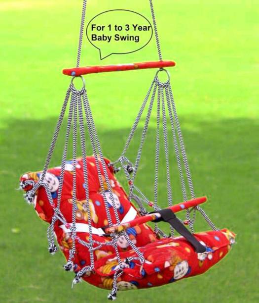 DKS enterprise Cotton Swing Chair For Kids Baby's Children Folding & Washable 1-3 Years With Safety Belt-Indoor Swing For Kids | Baby Swing |Kids Product | Swing For Babies |Hammock Swing / Kids Swing | Swing For Baby-Kids Hanging Swings (Multicolor) Swings