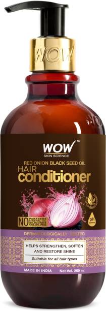 WOW SKIN SCIENCE Onion Conditioner With Red Onion Seed Oil Extract, Black Seed Oil & Pro-Vitamin B5 - No Parabens, Mineral Oil, Silicones, Color & Peg - 250 ml