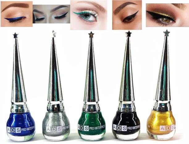 ads Smudge 0proof Liquid Glitter Eyeliner Blue, Silver, Green, Black Matte, and Golden 25 ml