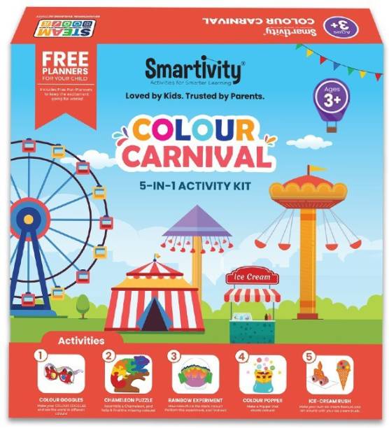 Smartivity Colour Carnival STEM DIY Fun Toy, Education based Activity Game Kit for Kids 3 to 6, Best Gift for Boys & Girls, Learn Science Engineering Project, Made in India, By IIT Delhi Alumni