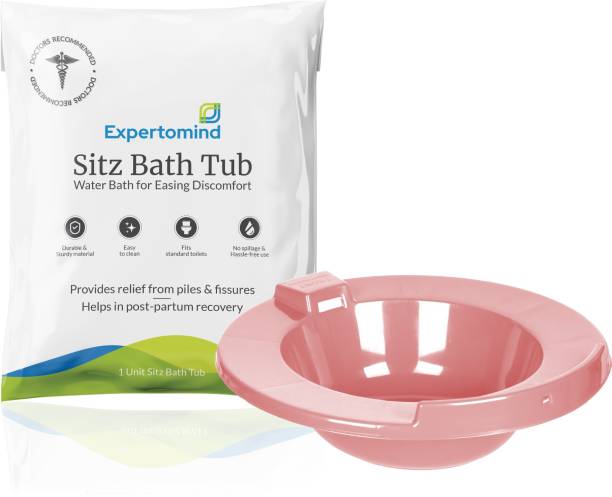 Expertomind Sitz Bath Tub for Men & Women | Recovery from Pain, Hemorrhoids & Postpartum | Non-Toxic Plastic | without Air Pump & Water Bag - Pink Sitz Bath Tub