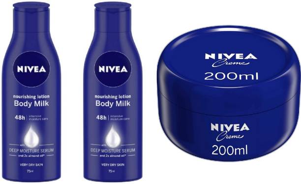 NIVEA Nourishing Lotion Body Milk 75 Ml , Creme 200 ml