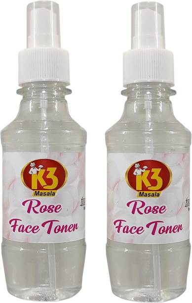 K3 Masala Rose Water (Gulan Jal) Tonner For Skin Glow 200ml (Pack of 2) Men & Women