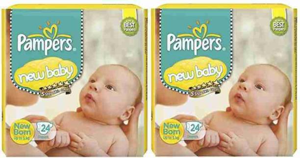 Pampers Active baby Tape Diaper NB 24+24 - New Born