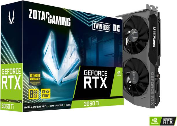 ZOTAC NVIDIA RTX 3060 Ti Twin Edge OC LHR 8 GB GDDR6 Gr...