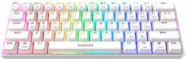 GAMDIAS E3 RGB Mechanical Gaming Keyboard Blue Switch with 19 Built-in Lighting Effects Certified Optical Switches and N-Key Rollover & Anti-Ghosting Functionality Wired USB Gaming Keyboard