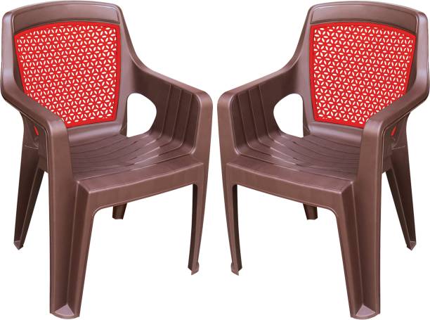 MAHARAJA Safari 114 for Home,Office | Comfortable | ArmRest | Bearing Capacity upto 200Kg Plastic Outdoor Chair