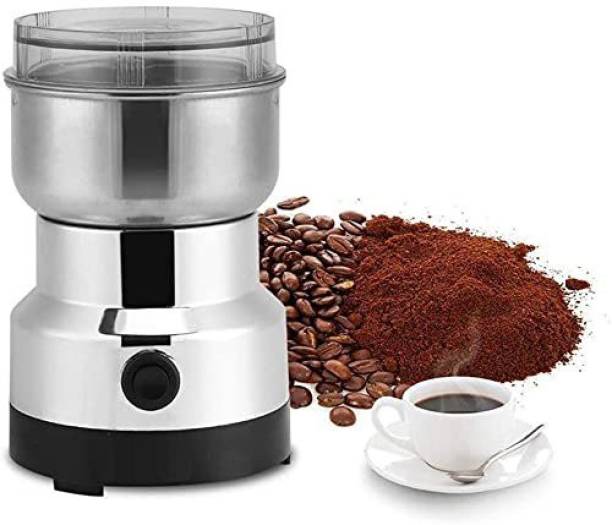 Rexmon Coffee Grinder Electric Multifunction Small Food Grinder Grain Grinder, Portable Coffee Bean Seasonings Spices Mill Powder Machine for Whole Coffee Beans, Spices, Herbs & Nuts. NA Cups Coffee Maker 4 Cups Coffee Maker