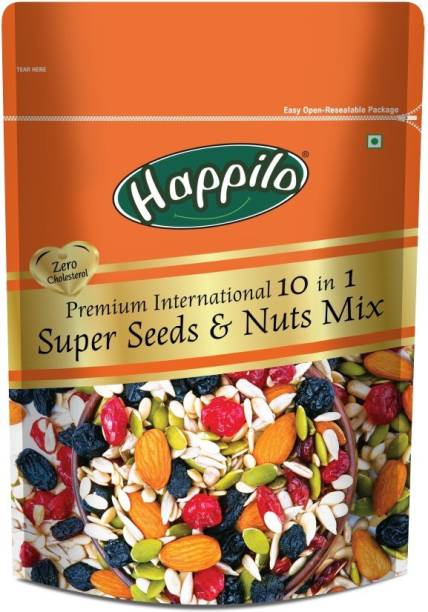 Happilo Premium 10 in 1 Super Seeds & Nuts Mix Soy Nuts, Walnuts, Almonds, Cashews, Cranberries