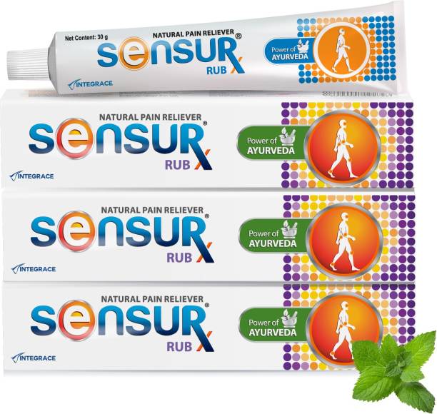 Sensur Natural & Ayurvedic Pain Relief Rub -(30mg, Pack of 3)|Fast Relief |All pains, One solution Cream