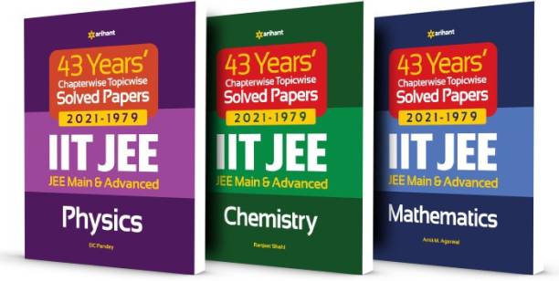 43 Year's Chapterwise Topicwise Solved Papers (2021-1979) IIT JEE Physics,Chemistry & Mathematics (Set of 3 Books)