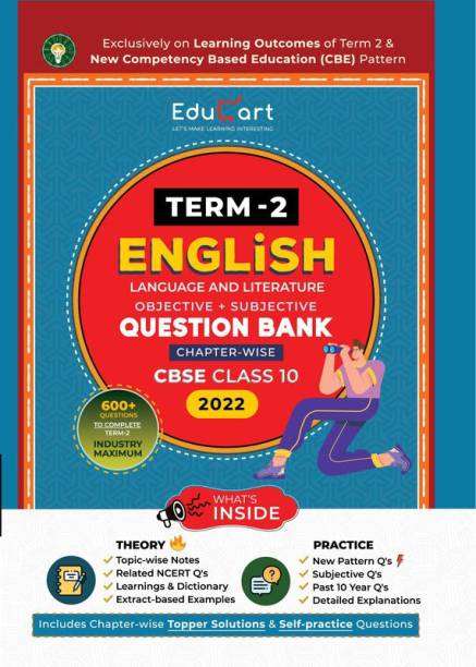 Educart Term 2 English Language and Literature Cbse Class 10 Objective & Subjective Question Bank 2022