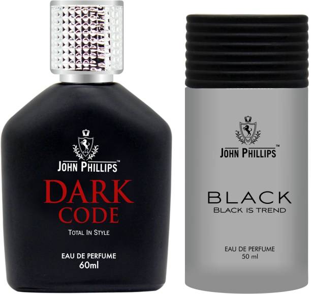 John Phillips Black & Dark Code | Eau De French Perfume Combo Gift Set For Men Pack of 2 Eau de Parfum  -  110 ml