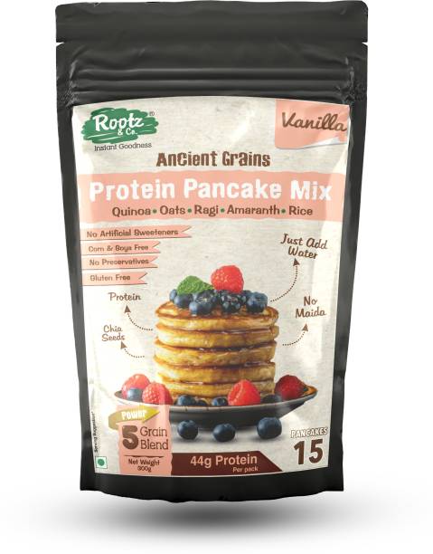 Rootz & Co. Healthy Instant Protein Pancake Mix 300gms (Vanilla) - Gluten Free, No Maida & No Added Sugar 300 g