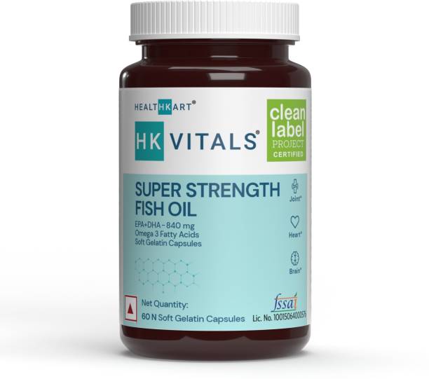 HEALTHKART HK Vitals Super Strength Fish Oil Supplement , 84% Purity, 460mg EPA and 380mg DHA