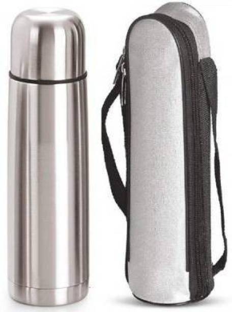 Manan Decor Stainless Steel Vacuum Insulated Thermos with Bag – Hot & Cold 500 ml Flask