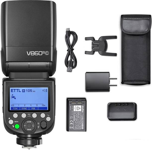 GODOX V860III-C Flash for Canon Camera Flash Speedlite 7.2V/2600mAh Li-ion Battery, 2.4G Wireless HSS 1/8000 1.5s Recycle Time 10 Levels LED Modeling Light for Canon (Upgraded V860II-C) Flash