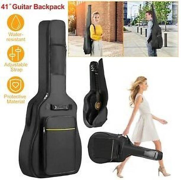 Healifty 21 Inch Guitar Bag Adjustable Cloth Acoustic Guitar Bag with Pocket Electric Guitar Carry Case Cover Black
