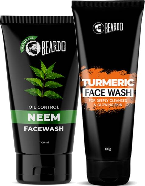 BEARDO Neem and Turmeric face wash for all skin type, helps Cleanses, refreshes? and rejuvenate the skin (Pack of 2) Face Wash