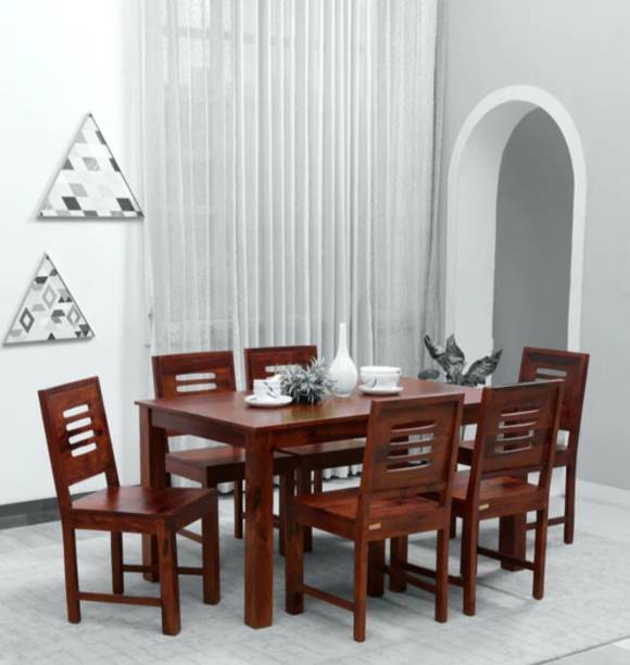 Unique Creation Handicrafts Sheesham Wood 6 Seater Dining Table Set Engineered Wood 6 Seater Dining Set