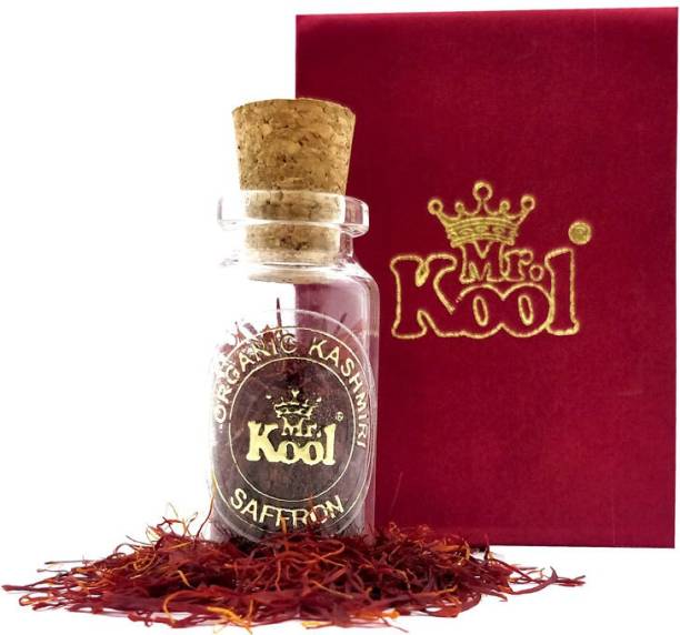 Mr.Kool Organic Kashmir Saffron 1 gm Original Kesar Premium A++ Grade World's Finest Saffron Gift Pack
