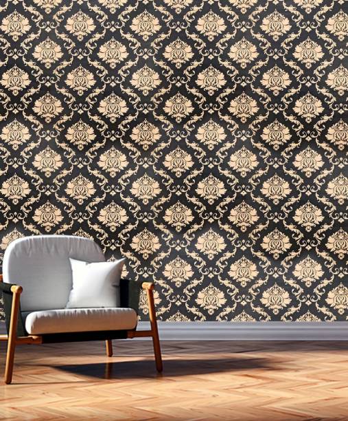 PERFECT DECOR Stylish 3D Damask design Self adhesive Wallpaper for Living room ( 28 Sqft / roll ) Large Self Adhesive Sticker