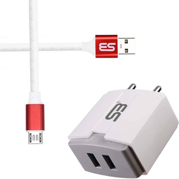 SB 3.4A Double USB Port Fast Mobile Charger BIS Certified, Auto-detect Technology, Android Smartphone Charger (white) with 1.2 Meter Micro USB Data Cable | High Speed Charging | Tangle Free | Unbreakable | COL5351 12 W 3.4 A Mobile Charger with Detachable Cable