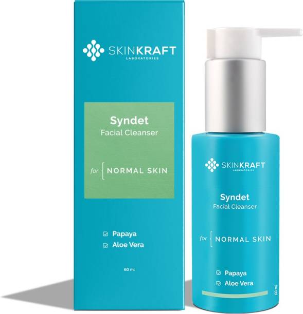 Skinkraft Syndet Facial Cleanser - Papaya Face Wash For Normal Skin & Combination Skin With Aloe Vera - 60 ml