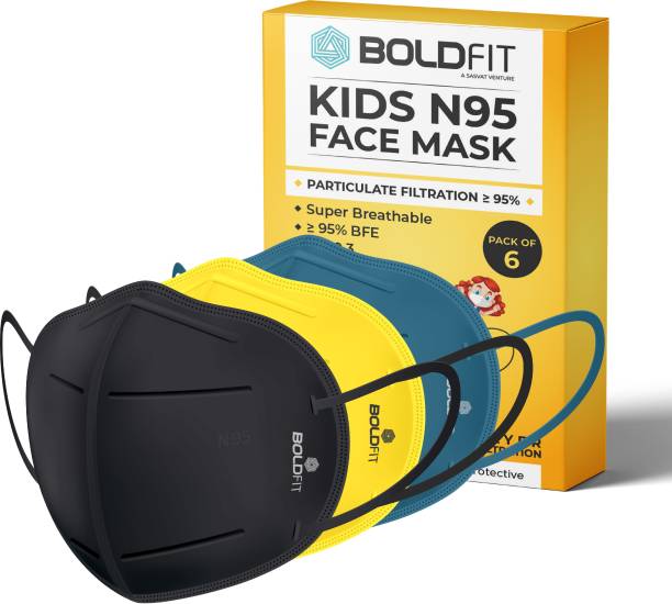 BOLDFIT N95 Mask for Kids Reusable Mask (Multicolor) Anti Pollution Anti Bacterial, Protective.Third Party Tested 5-Layer (5 Layer, 5 Ply) Mask High Quality, Protective Mask, Anti-Pollution, Anti Viral Reusable Face Mask and Anti-Bacterial 5-Layer Certified Premium Quality. Adjustable Ear Loop And n95 Mask High Quality With Melt Blown Filter Fabric Layer Reusable ( Pack Of 6) n95 mask pollution masks anti viral reusable face mask, n95 mask for kids ,N95 Mask For Kids Pack of 6, n-95 mask for kids 7 year, n95 mask for kids boys 12 years, kids mask 8 years, Children, Babies, Boys Girls. Children mask for boys and Children mask for girls. baby mask combo 2 years and baby mask combo 7 years. baby n95 face mask.n95 kids mask. kn95 face mask, n 95 face mask for kids boys and child. n95 mask for kids, , n-95 mask for kids 7 year, n95 mask for kids boys 12 years, kids mask 8 years. n95 kids mask. kn95 face mask, n 95 face mask for kids boys and child. ( Black , Yellow And Blue ) Reusable n95 mask for kids, n-95 mask for kids 7 year, n95 mask for kids boys 12 years, kids mask 8 years. n95 kids mask. kn95 face mask, n 95 face mask for kids boys and child. ( Black , Yellow And Blue ) Reusable